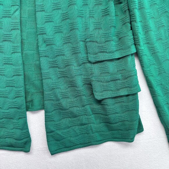 Misook Womens Knit Open Front Blazer Size M Kelly Green Career Business Classic - Picture 3 of 13
